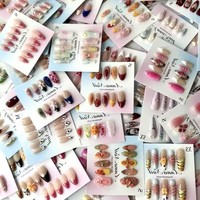 10 pièces de faux ongles faits main, personnalisables, en gros, avec étiquette privée, style French Press, en acrylique de haute qualité pour application sur les doigts