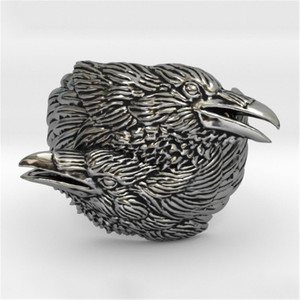 Anillo Vintage para Hombre con Piedras Preciosas, Diseño <span class=keywords><strong>de</strong></span> Cuervos, Mitología Nórdica, Odín, Aleación, Amuleto Nórdico, Tallas 7-12 - Product Image 6