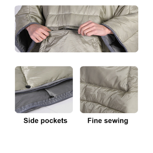 Indossabile Coperta Con Cappuccio Poncho Cappotto di Campeggio Esterna Calore Capo Del Mantello Del <span class=keywords><strong>Sacco</strong></span> <span class=keywords><strong>A</strong></span> <span class=keywords><strong>Pelo</strong></span> <span class=keywords><strong>Per</strong></span> <span class=keywords><strong>Adulti</strong></span> - Product Image 3