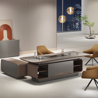 Scrivania da Ufficio Angolare a L Esecutiva di Lusso Moderna, Arredamento Modulare Personalizzabile in Legno Massello, Resistente e di Fabbrica