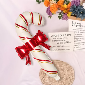 Palloncino in Foil a Forma di Babbo Natale con Strisce Rosse, Verdi e Bianche, Bastone e Fiocco, per <span class=keywords><strong>Decorazioni</strong></span> Natalizie e di <span class=keywords><strong>Halloween</strong></span> - Product Image 5