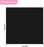 Housse d'arche de mariage noire de 2 m x 2 m, couvre-arche carré pour ballons, fond extensible pour décorations de fête d'anniversaire et de mariage