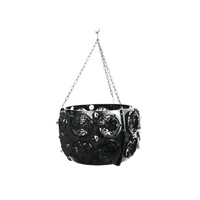 Pots de fleurs suspendus décoratifs en plastique noir, durables, réutilisables, capacité de 30 kg, forme ronde, pour plantes d'intérieur et d'extérieur