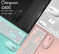 Penjualan terlaris Mouse Keyboard nirkabel Kombo kompak tenang ukuran penuh dengan Keyboard dan Mouse penerima Nano USB