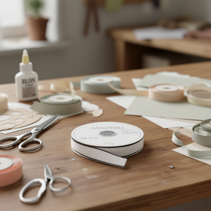 Iln Decorative Ribbon 2.5Cm White With <b>Black</b> <b>Edge</b> 37M For Crafting And Decoration - Product Image 2