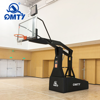 Support de basket-ball électro-hydraulique standard FIBA pour compétition, panier de basket-ball portable et mobile