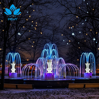 Fontaine musicale personnalisée avec spectacle de cascade LED à changement de couleur synchronisé sur la musique, expérience de projet mondial pour les rives des villes