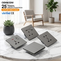 KESHIQI Panneau PC gris ultra-fin ignifuge durable pour porte de sécurité enfant, prise murale universelle 13A, installation facile pour