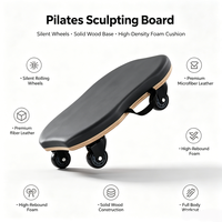 Planche de Pilates professionnelle avec roues silencieuses, noyau en bois massif, planche de glisse pour entraînement, équipement de gym à domicile