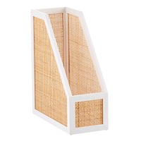 Vente en gros de classeurs de magazines en bois et rotin pour bureau Organisateur de classeurs en bois Boîte de rangement en papier A4