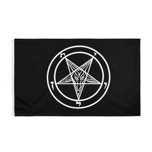 Huiyi 3x5ft Igreja Católica Romana cavaleiros Bandeiras pentagrama templário Baphomet bandeira de Satanás