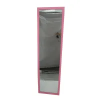 Espelho de plástico para quadro vermelho rosa, espelho/piso de plástico grande de 40x150cm com moldura branca rosa