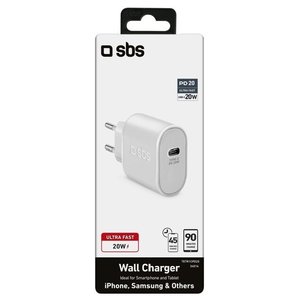 Chargeur mural Sbs Type-C 20W Power Delivery Blanc - Product Image 2