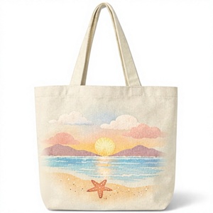 Sac fourre-tout en toile écologique grand format avec logo personnalisé, design personnalisé pour la lessive et la plage, sac à bandoulière pour femme - Product Image 1
