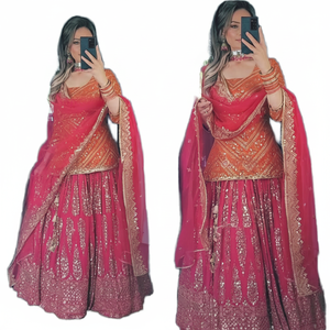 Trendy Bollywood-Style Patiyala Salwar Kameez <b>Women</b> Designer Georgette Embroidery Work Quick Dry Kurta <b>Lehenga</b> Pakistani Party - Product Image 1