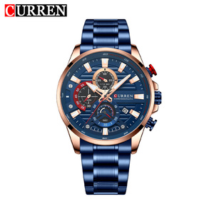 Montre à quartz CURREN 8415 pour homme, style dessin animé, sport, luxe, date, mouvement en alliage, acier inoxydable, mode affaires, antique, 3 ATM, 45 mm - Product Image 3