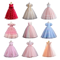 Robe de princesse longue en tulle multi-styles pour enfants, broderie de sequins, robe de demoiselle d'honneur, robe de mariage
