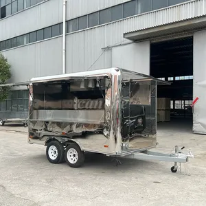 Carrito de Acero Inoxidable Estándar Alemán para Hot Dogs y Patatas Fritas, Remolque Móvil Personalizado para Postres de Chocolate y Camping, Food Truck - Product Image 1