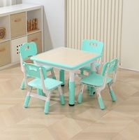 Ensemble Table et Chaise pour Enfants en Plastique, Réglable en Hauteur, Écologique, pour Chambre et Salon - Vente en Gros