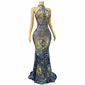 Novance Y5380 abbigliamento di marca all'ingrosso delle donne elegante abito da sera da sera scintillante strass Chic <span class=keywords><strong>abiti</strong></span> neri <span class=keywords><strong>per</strong></span> <span class=keywords><strong>la</strong></span> <span class=keywords><strong>laurea</strong></span> - Product Image 2