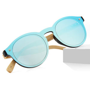 Lunettes de soleil unisexe à monture en bambou effet bois, verres en résine UV400, protection solaire pour la conduite en extérieur, monture ronde tendance Type 3 - Product Image 2