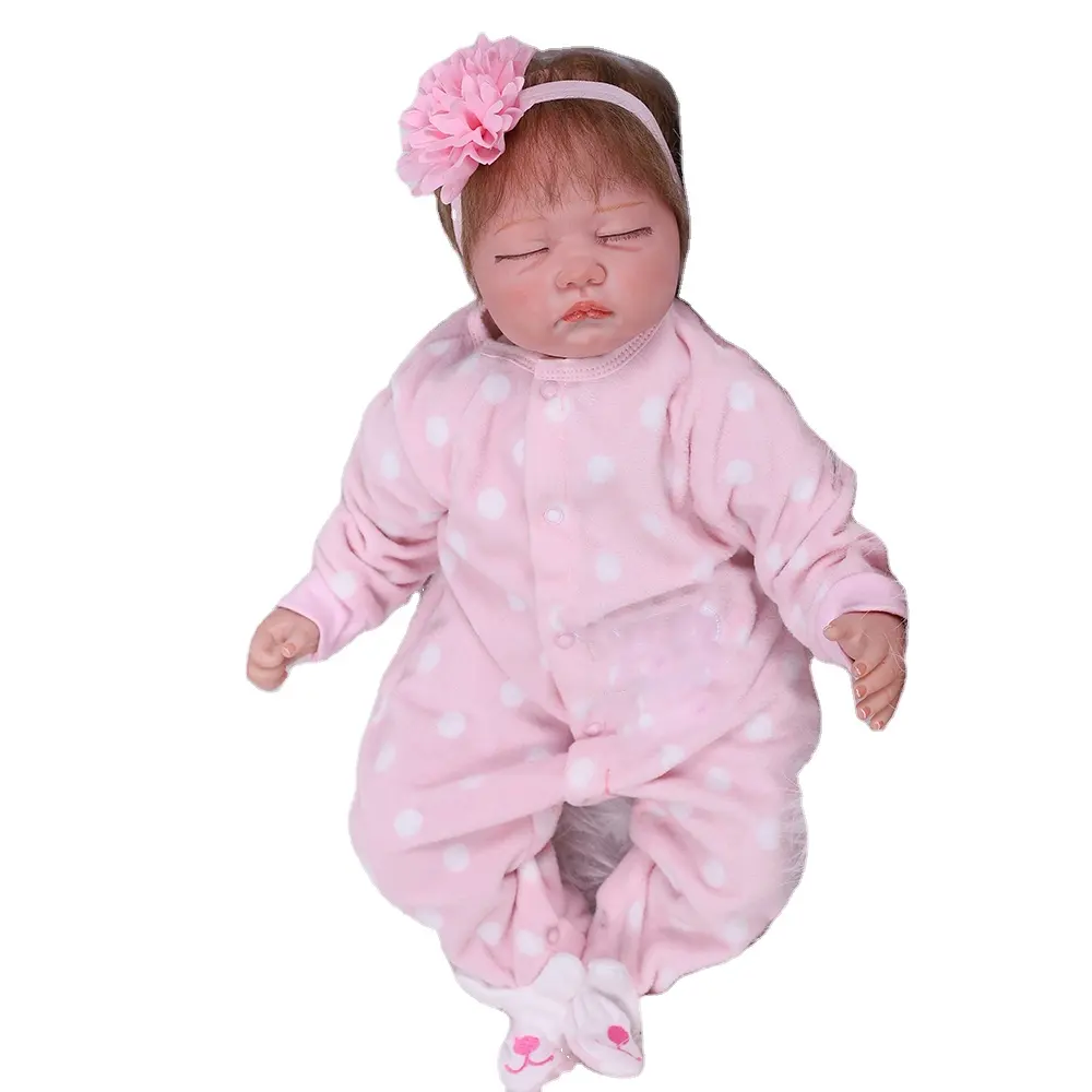 55CM occhi di chiusura bambola neonata principessa bambola in silicone ragazza <span class=keywords><strong>reborn</strong></span> baby giocattoli da collezione