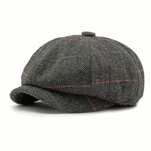 Casquette Gavroche Classique en Tissu à Carreaux Irlandais pour Homme, en Gros et en Stock, Automne Hiver - Product Image 4
