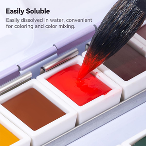 Secolarart 24 vibranti <span class=keywords><strong>acquerelli</strong></span> dipingono <span class=keywords><strong>professionali</strong></span> 24 mezza padella tinta unita <span class=keywords><strong>Set</strong></span> di vernice per torta ad acquerello con scatola di latta di metallo - Product Image 4