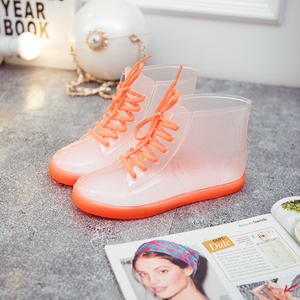 Femmes tube court adulte été à la mode Transparent antidérapant chaussures imperméables chaussures en caoutchouc <span class=keywords><strong>bottes</strong></span> imperméables <span class=keywords><strong>bottes</strong></span> <span class=keywords><strong>de</strong></span> <span class=keywords><strong>pluie</strong></span> - Product Image 4