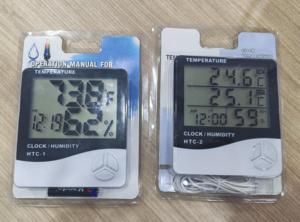 Thermomètre hygromètre multifonctionnel HTC2 rechargeable avec sonde externe, réveil pour la maison et le bureau - Product Image 6