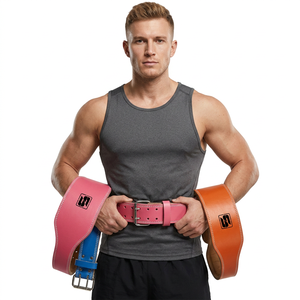 Adjustable Heavy Duty Custom Gym Training Cowhide Leather Power <b>Lifting</b> Belt Buckle Non-Slip Customized Printing Logo Embroidery - Product Image 1
