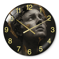 Benutzer definierte schwarze Schönheit dekorative Malerei Wanduhr Luxus moderne Wohnkultur Wohnzimmer Quarz große Glas Wanduhr
