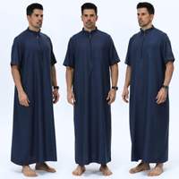 Jubah musulmane modeste du Qatar de haute qualité, nouveau design, Thobe avec poches, couleur unie, Robe Thawb pour hommes M0120