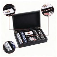 Étui à jetons de poker Texas Hold'em sur mesure/boîte en cuir, jetons/crédits/points de Mahjong PU transfrontaliers, emballage pour salles de cartes,