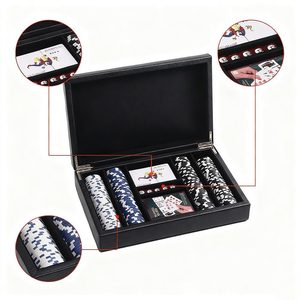 Custodia con Chip da Poker Texas Hold'em su misura/scatola in pelle, gettoni/crediti/punti PU Mahjong transfrontalieri, imballaggio per sale da gioco, - Product Image 4