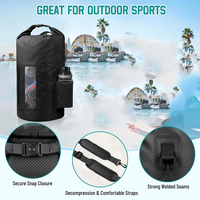 Sac à dos étanche léger à fermeture roll-top 10L/20L avec poche transparente pour activités de plein air, voyages, kayak, navigation