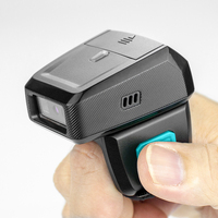 Escáner de código de barras para dedo, dispositivo manos libres con Software SDK, BT