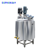 SOPHON 100L 200L Cuve de mélange industrielle en acier inoxydable à double enveloppe avec agitateur, disperser et homogénéisateur