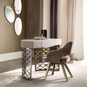 Chaise de salle à manger rembourrée de style nordique moderne, dossier incurvé, pieds en métal, non pliable, meubles de maison, salon - Product Image 4