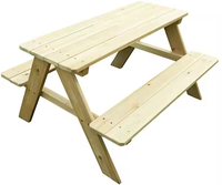 Table de pique-nique d'extérieur en bois massif durable avec chaise pliable CNLF