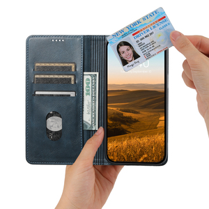 PU da lật cuốn Sách điện thoại trường hợp bìa thẻ tín dụng Wallet Shell chủ trường hợp điện thoại di động Đối với Samsung S23 S22 A54 A14 kinh doanh trường hợp - Product Image 3