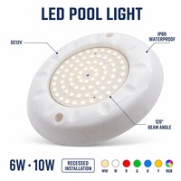 Mini Unterwasser-Poolleuchten Eingebaute Harzgefüllte LED-Poollampe für Spa-Pool-Wasserspiele IP68 DC12V 6W 10W