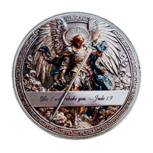 Pièce de collection commémorative en métal, motif Archange Michel, décoration, symbole de la foi, pour la lutte contre <span class=keywords><strong>le</strong></span> <span class=keywords><strong>mal</strong></span> - Product Image 3