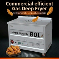 Nouvelle friteuse à gaz automatique en acier inoxydable de grande capacité 80L avec une productivité élevée, garantie 1 an pour les frites, le poulet et les chips