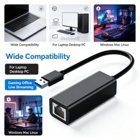 Adaptador Ethernet Gigabit USB 3.0 al por Mayor, Adaptador de Red USB a RJ45 LAN de 10/100/1000Mbps para PC y Laptop