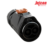 Prise mâle MJ24 2+5 broches avec bornes à vis et verrouillage, 50A, en nylon, étanche IP67 pour connexion de câblage industriel/alimentation micro-ondes