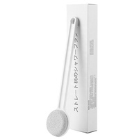 Brosse de bain double face à long manche de qualité supérieure avec têtes en éponge ponce partiellement remplaçables et serviette exfoliante