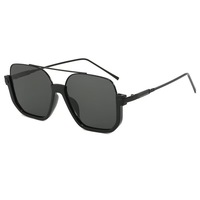 Lunettes rétro anti-lumière bleue à double pont, monture demi-carrée surdimensionnée, style tendance pour le quotidien