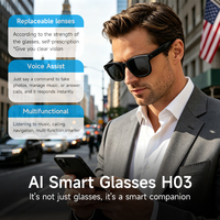 Lunettes intelligentes H03, étanches IPX-4, anti-lumière bleue, pour audio sans fil et appels mains libres avec caméra, fabrication OEM