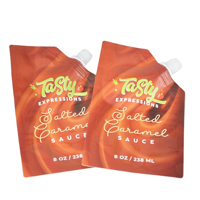 Amazing Price Free Sample Plastic Custom Printed Stand up Spout Pouch Bag for Ketchup